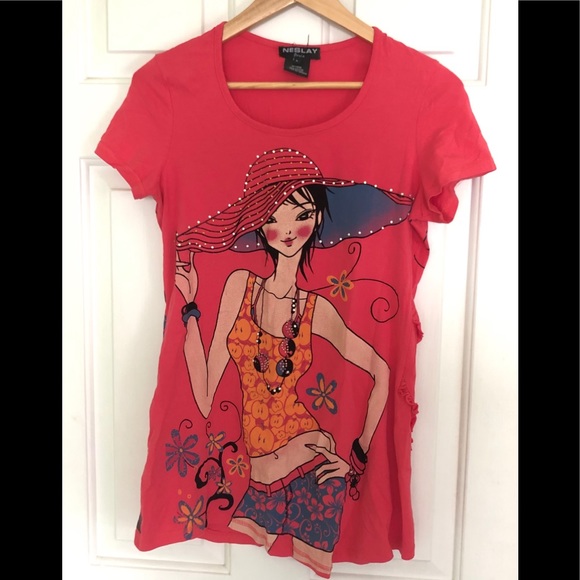 Neslay Paris Fun shirt 👚sz large